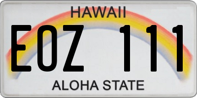 HI license plate EOZ111