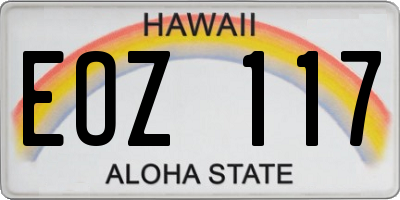 HI license plate EOZ117