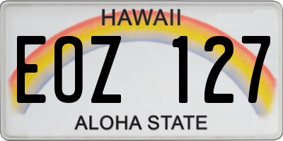 HI license plate EOZ127