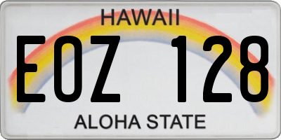 HI license plate EOZ128