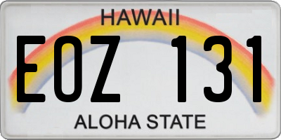 HI license plate EOZ131