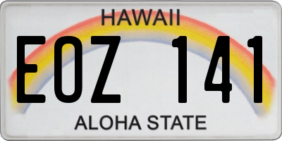 HI license plate EOZ141