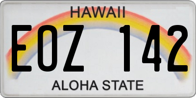 HI license plate EOZ142