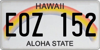 HI license plate EOZ152