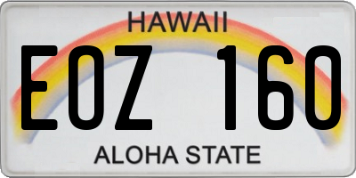HI license plate EOZ160