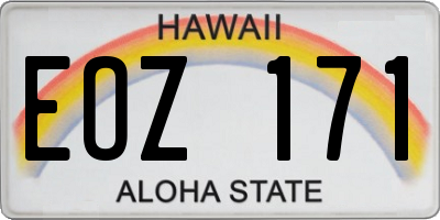 HI license plate EOZ171