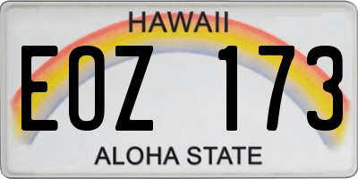 HI license plate EOZ173