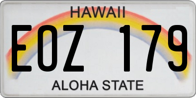 HI license plate EOZ179