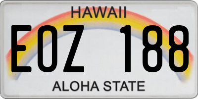 HI license plate EOZ188