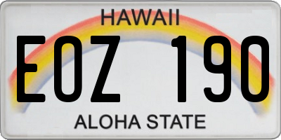 HI license plate EOZ190