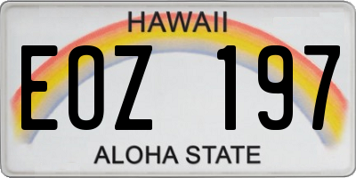 HI license plate EOZ197