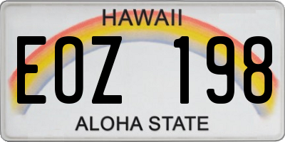 HI license plate EOZ198