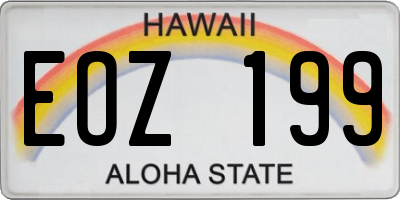 HI license plate EOZ199