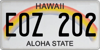 HI license plate EOZ202