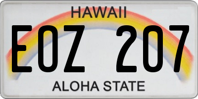 HI license plate EOZ207