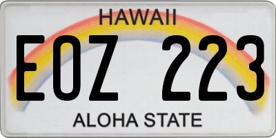 HI license plate EOZ223