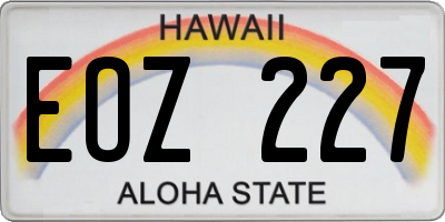HI license plate EOZ227