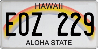 HI license plate EOZ229