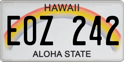 HI license plate EOZ242