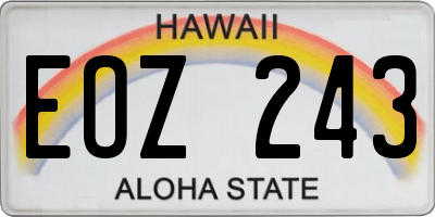 HI license plate EOZ243