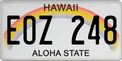 HI license plate EOZ248