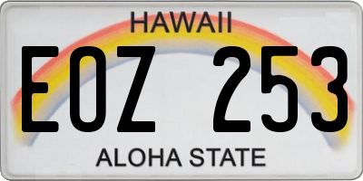 HI license plate EOZ253