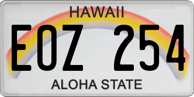 HI license plate EOZ254