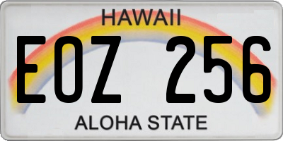 HI license plate EOZ256