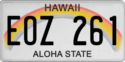 HI license plate EOZ261