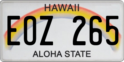 HI license plate EOZ265