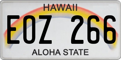 HI license plate EOZ266