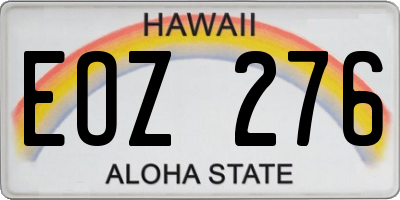HI license plate EOZ276