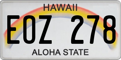 HI license plate EOZ278