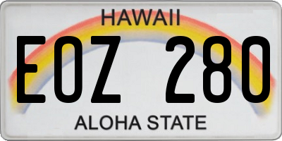 HI license plate EOZ280