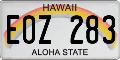 HI license plate EOZ283
