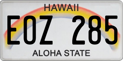 HI license plate EOZ285