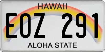 HI license plate EOZ291