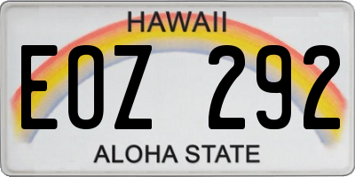 HI license plate EOZ292