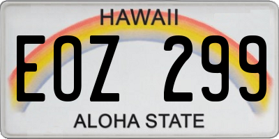 HI license plate EOZ299
