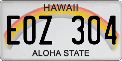 HI license plate EOZ304