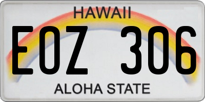HI license plate EOZ306