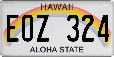 HI license plate EOZ324