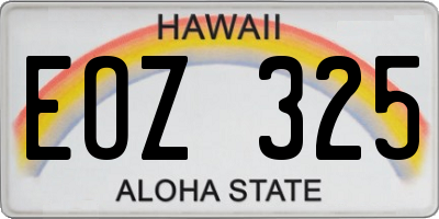 HI license plate EOZ325