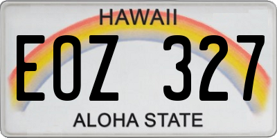 HI license plate EOZ327