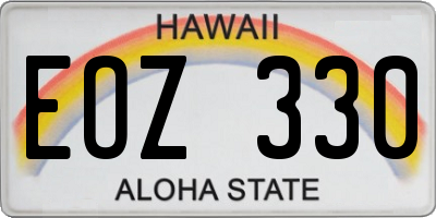 HI license plate EOZ330