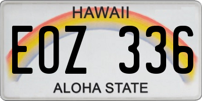 HI license plate EOZ336