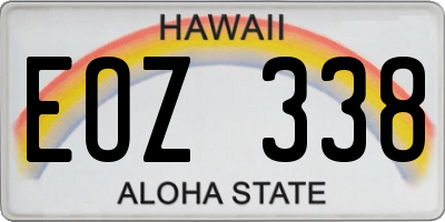 HI license plate EOZ338