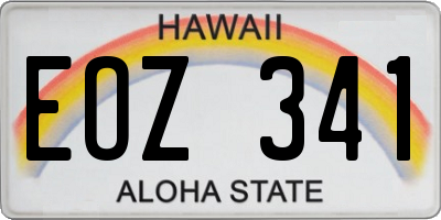 HI license plate EOZ341