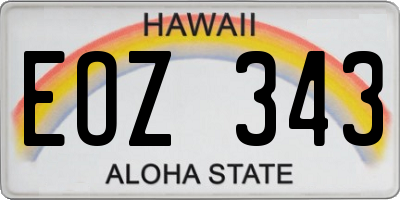 HI license plate EOZ343