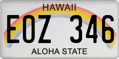 HI license plate EOZ346